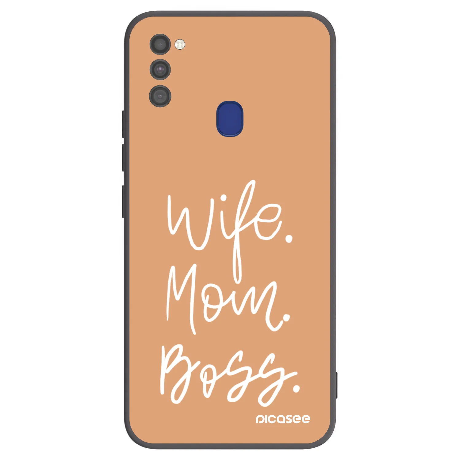 Picasee crna silikonska maskica za Samsung Galaxy M21 M215F - Boss Mama
