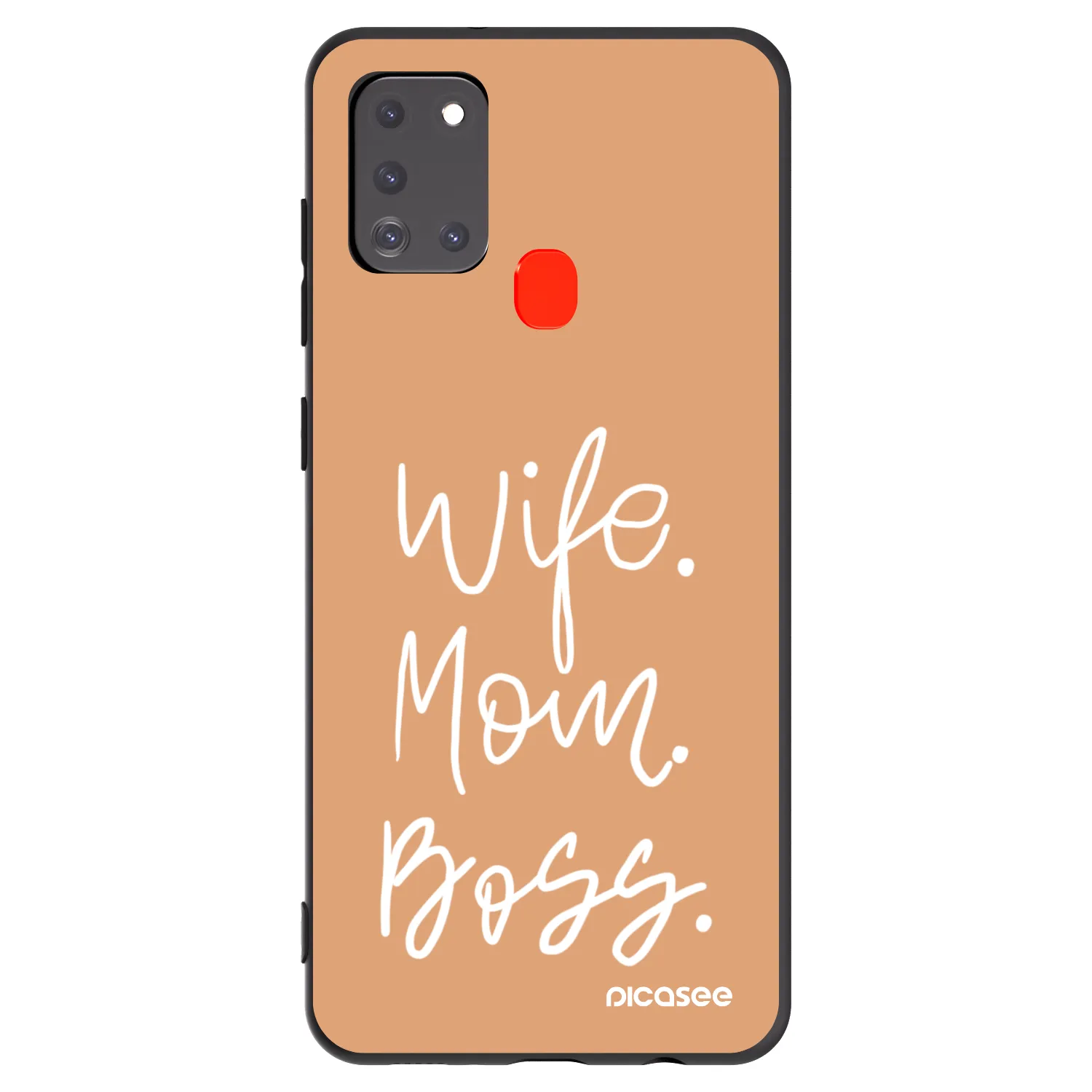 Picasee crna silikonska maskica za Samsung Galaxy A21s - Boss Mama