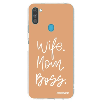 Picasee silikonska prozirna maskica za Samsung Galaxy M11 - Boss Mama