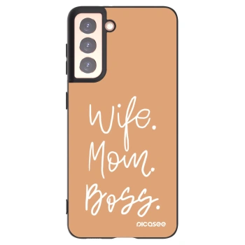 Picasee crna silikonska maskica za Samsung Galaxy S21 5G G991B - Boss Mama