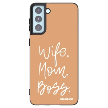 Picasee crna silikonska maskica za Samsung Galaxy S21+ 5G G996F - Boss Mama