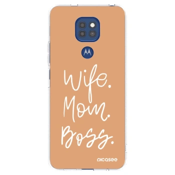 Picasee silikonska prozirna maskica za Motorola Moto G9 Play - Boss Mama