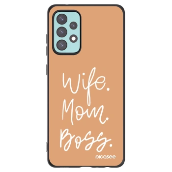 Picasee crna silikonska maskica za Samsung Galaxy A72 A725F - Boss Mama
