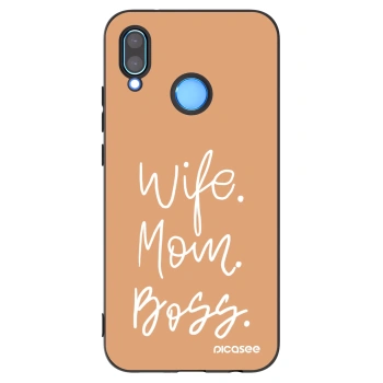 Picasee crna silikonska maskica za Huawei P20 Lite - Boss Mama