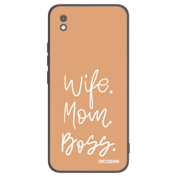Picasee crna silikonska maskica za Xiaomi Redmi 9AT - Boss Mama