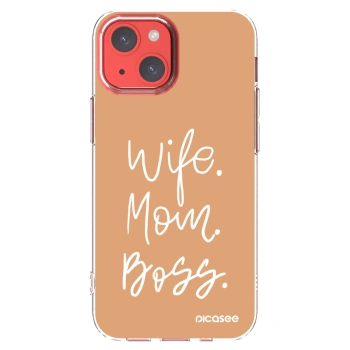 Picasee silikonska prozirna maskica za Apple iPhone 13 mini - Boss Mama