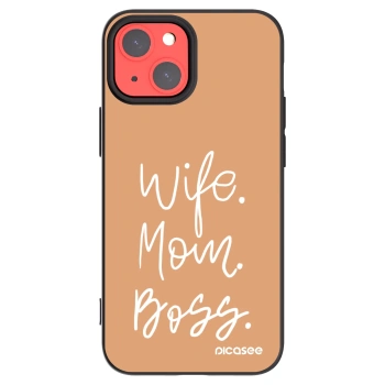 Picasee crna silikonska maskica za Apple iPhone 13 mini - Boss Mama