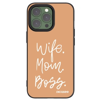 Picasee crna silikonska maskica za Apple iPhone 13 Pro - Boss Mama