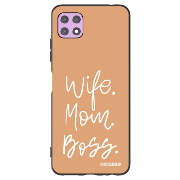 Picasee crna silikonska maskica za Samsung Galaxy A22 A226B 5G - Boss Mama