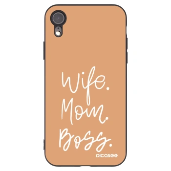 Picasee crna silikonska maskica za Apple iPhone XR - Boss Mama