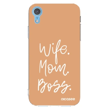 Picasee silikonska prozirna maskica za Apple iPhone XR - Boss Mama