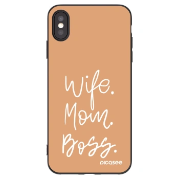 Picasee crna silikonska maskica za Apple iPhone XS Max - Boss Mama