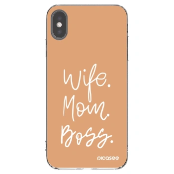 Picasee silikonska prozirna maskica za Apple iPhone XS Max - Boss Mama