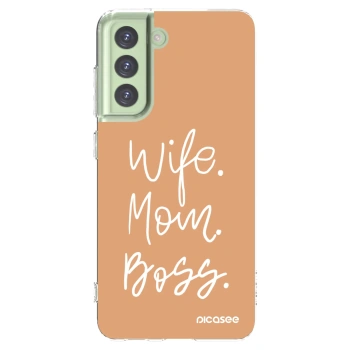Picasee silikonska prozirna maskica za Samsung Galaxy S21 FE 5G - Boss Mama