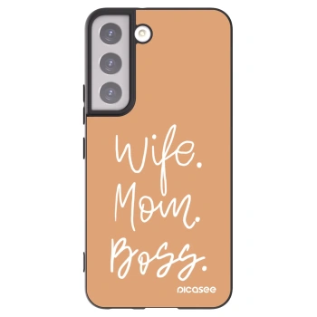 Picasee crna silikonska maskica za Samsung Galaxy S22 5G - Boss Mama
