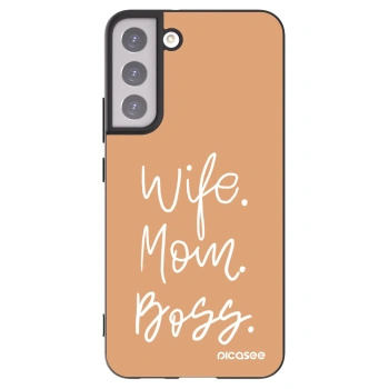 Picasee crna silikonska maskica za Samsung Galaxy S22+ 5G - Boss Mama