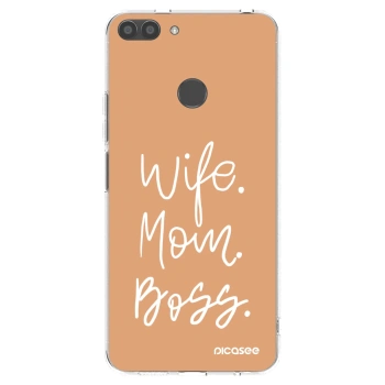 Picasee silikonska prozirna maskica za Huawei P Smart - Boss Mama