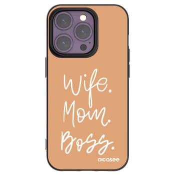Picasee crna silikonska maskica za Apple iPhone 14 Pro - Boss Mama