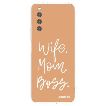 Picasee silikonska prozirna maskica za Sony Xperia 10 IV 5G - Boss Mama