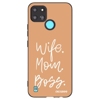 Picasee crna silikonska maskica za Realme C21Y - Boss Mama