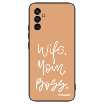 Picasee crna silikonska maskica za Samsung Galaxy M13 M135F - Boss Mama