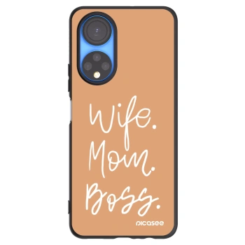 Picasee crna silikonska maskica za Honor X7 - Boss Mama