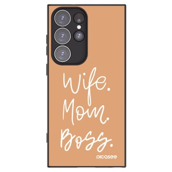 Picasee crna silikonska maskica za Samsung Galaxy S23 Ultra 5G - Boss Mama