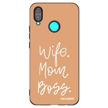 Picasee crna silikonska maskica za Huawei Nova 3 - Boss Mama