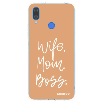 Picasee silikonska prozirna maskica za Huawei Nova 3i - Boss Mama