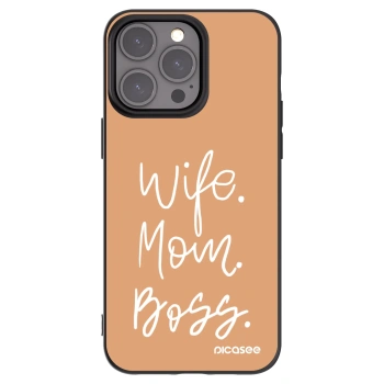 Picasee crna silikonska maskica za Apple iPhone 15 Pro Max - Boss Mama