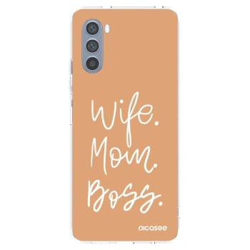 Picasee silikonska prozirna maskica za Motorola Moto G62 - Boss Mama
