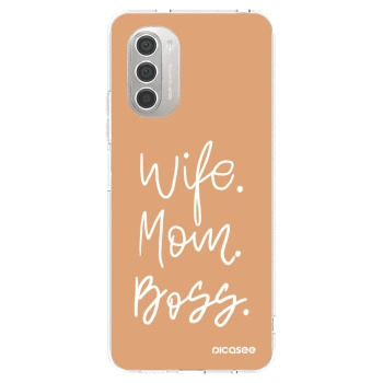 Picasee silikonska prozirna maskica za Motorola Moto G51 - Boss Mama