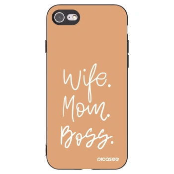 Picasee crna silikonska maskica za Apple iPhone 7 - Boss Mama