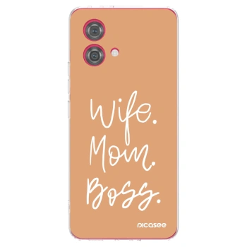 Picasee silikonska prozirna maskica za Motorola Moto G84 5G - Boss Mama