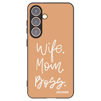 Picasee crna silikonska maskica za Samsung Galaxy S24 S921B 5G - Boss Mama
