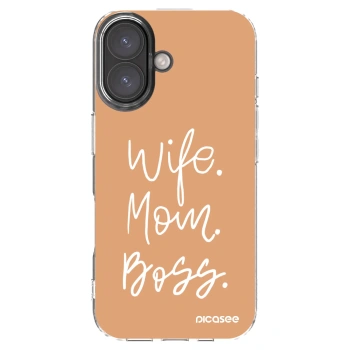 Picasee silikonska prozirna maskica za Apple iPhone 16 - Boss Mama