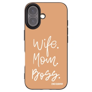 Picasee crna silikonska maskica za Apple iPhone 16 - Boss Mama