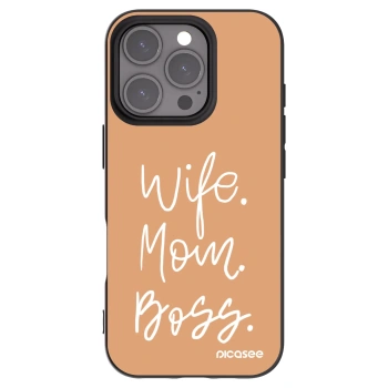 Picasee crna silikonska maskica za Apple iPhone 16 Pro - Boss Mama