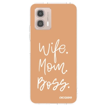 Picasee silikonska prozirna maskica za Motorola Moto G53 5G - Boss Mama