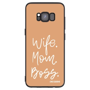 Picasee crna silikonska maskica za Samsung Galaxy S8 G950F - Boss Mama