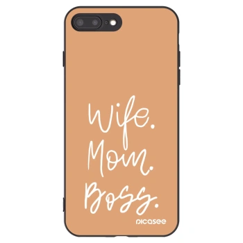Picasee crna silikonska maskica za Apple iPhone 7 Plus - Boss Mama