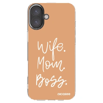 Picasee silikonska prozirna maskica za Apple iPhone 16 Plus - Boss Mama