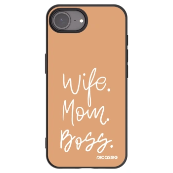Picasee crna silikonska maskica za Apple iPhone 16e - Boss Mama