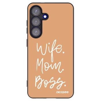 Picasee crna silikonska maskica za Samsung Galaxy S25 5G - Boss Mama