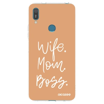 Picasee silikonska prozirna maskica za Huawei Y7 2019 - Boss Mama