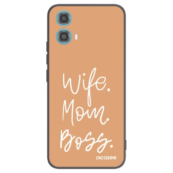 Picasee crna silikonska maskica za Motorola Moto G34 5G - Boss Mama