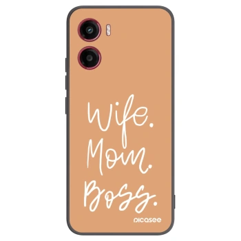 Picasee crna silikonska maskica za Motorola Moto G05 - Boss Mama