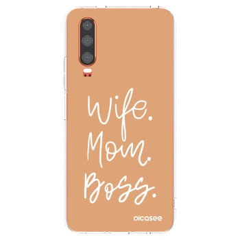 Picasee silikonska prozirna maskica za Huawei P30 - Boss Mama