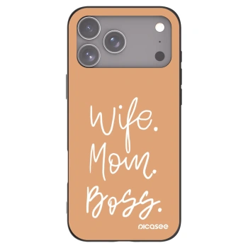 Picasee crna silikonska maskica za Apple iPhone 17 Pro Max - Boss Mama