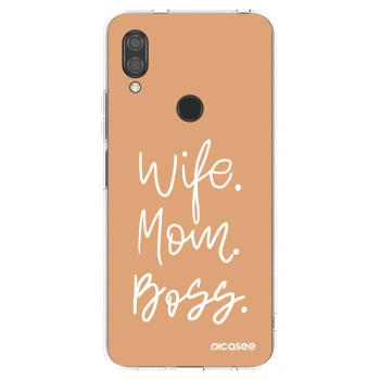 Picasee silikonska prozirna maskica za Xiaomi Redmi 7 - Boss Mama